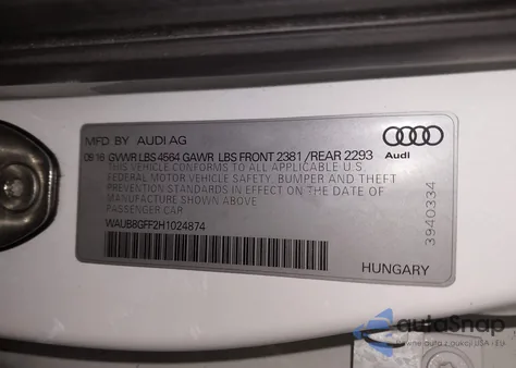 2017 Audi A3 2.0T Premium from USA, damaged, VIN WAUB8GFF2H1024874